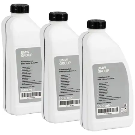 3x 1,5L ORIGINAL BMW Frostschutz K&uuml;hlerfrostschutz Konzentrat BLAU/GR&Uuml;N 83515A6CDD7