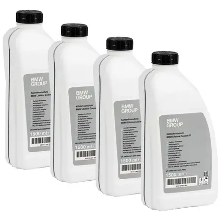 4x 1,5L ORIGINAL BMW Frostschutz K&uuml;hlerfrostschutz Konzentrat BLAU/GR&Uuml;N 83515A6CDD7