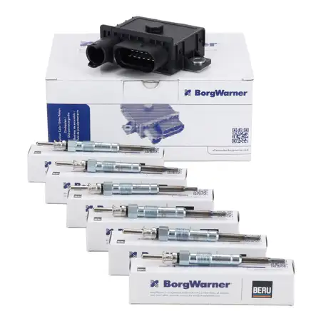 BERU Control Unit + 6 Glow Plugs for BMW 3 Series E92, E93 325d N57, X6 E71, E72 xDrive30d M57