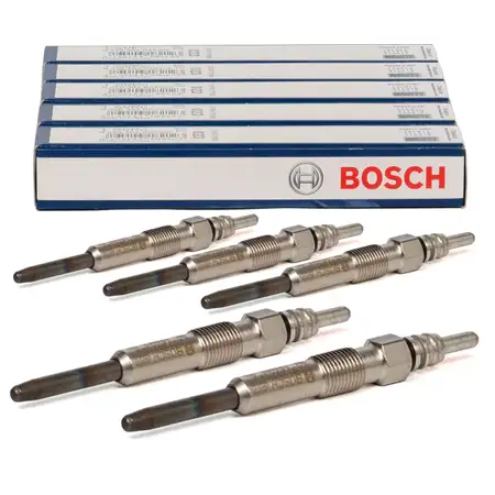5x BOSCH GLP023 0250202023 Gl&uuml;hkerze f&uuml;r VW T5 2.5 TDI Touareg 7L 2.5 R5 TDI