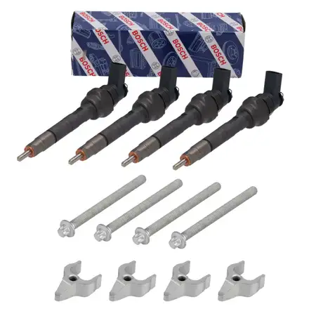 4x BOSCH Einspritzd&uuml;se + Halterung f&uuml;r BMW E81-88 F20-22 E90/91 F30-34 F36 X1 E84 MINI N47