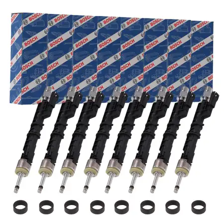 8x BOSCH Einspritzventil + Dichtringe f&uuml;r BMW M550i 70i M850i M50i N63 M5 M8 13647852362