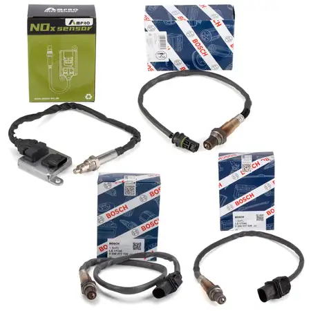 3x BOSCH Lambdasonde + 1x AMPRO Nox-Sensor f&uuml;r BMW 1er E81-88 120i 3er E90-93 320i N43