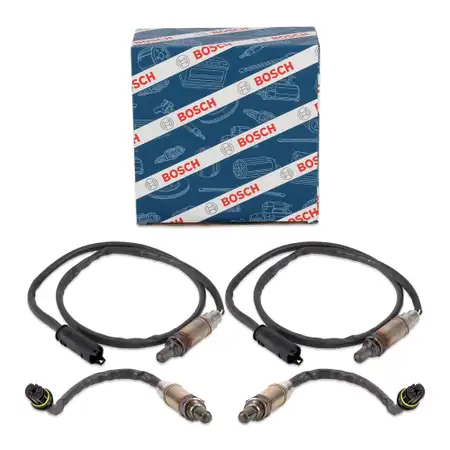 4x BOSCH VOR+NACH Kat Lambdasonde f&uuml;r BMW E46 E39 E38 X3 E83 X5 E53 Z3 E36 M52 M54