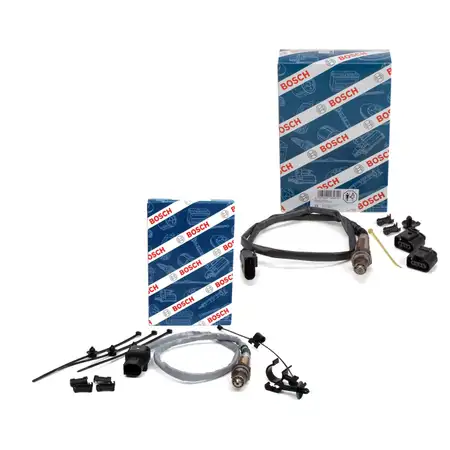 2x BOSCH VOR+NACH Kat Lambdasonde f&uuml;r VW Golf 5 Jetta 3 Touran 1.6 FSI 2.0 EcoFuel