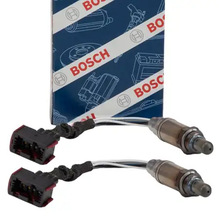 2x BOSCH VOR+NACH Kat Lambdasonde f&uuml;r PORSCHE Boxster (986) 2.5 2.7 S 3.2 ohne OBD