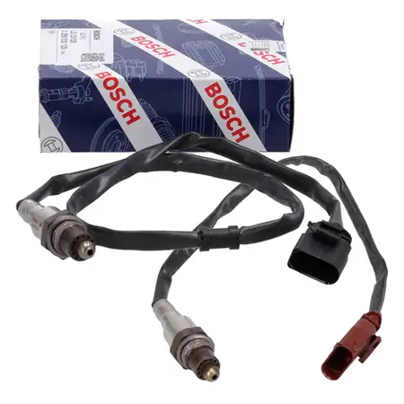 2x BOSCH VOR+NACH Kat Lambdasonde f&uuml;r VW Polo 5 Ibiza 4 Toledo 4 Fabia 3 Rapid 1.2 TSI