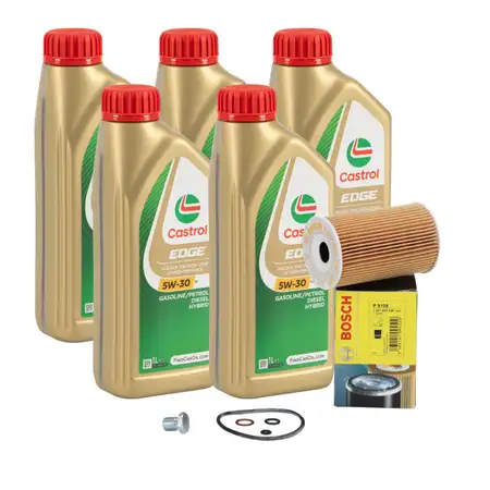 5L CASTROL EDGE 5W-30 M LL-04 Motor&ouml;l + BOSCH &Ouml;lfilter BMW E36 E46 E34 Z3 M40 M42 M43 M44