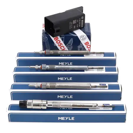 BOSCH Steuerger&auml;t + 4x MEYLE Drucksensor + Gl&uuml;hkerze f&uuml;r VW Golf 6 AUDI A4 B9 Yeti 2.0 TDI