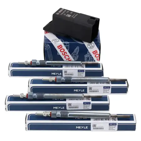BOSCH Steuerger&auml;t + 4x MEYLE Gl&uuml;hkerze f&uuml;r VW Golf 6 Passat B6 Tiguan Touran 1.6/2.0 TDI