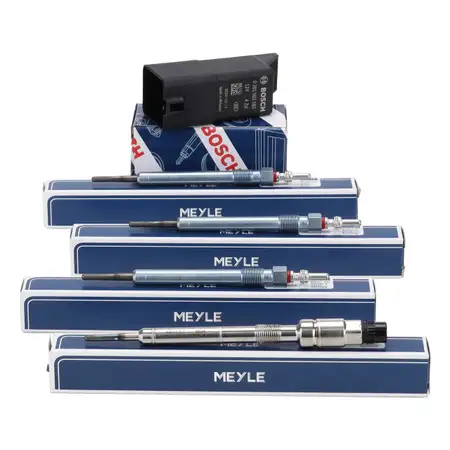 BOSCH Steuerger&auml;t Gl&uuml;hzeit + 4x MEYLE Gl&uuml;hkerze f&uuml;r AUDI A4 B9 A5 F5 A6 C8 A7 4K 2.0 TDI