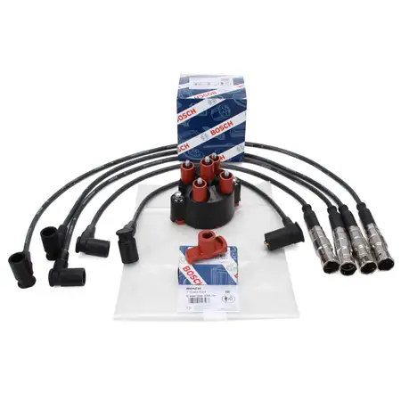 BOSCH Verteilerkappe + Finger + Kabelsatz f&uuml;r MERCEDES 190 W201 W124 W461 W463 M102