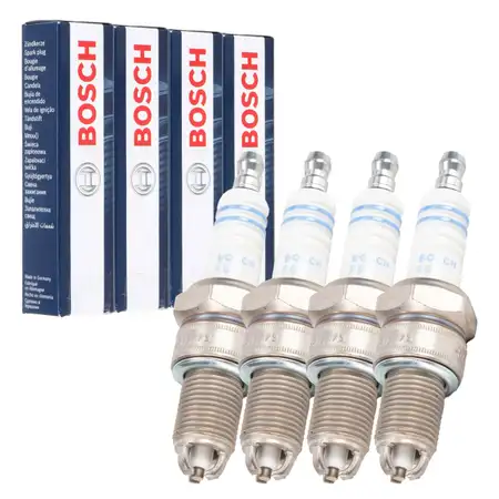 4x BOSCH 0242229658 WR8LT+ Z&uuml;ndkerze f&uuml;r VW Golf 2 3 Passat B2 B3 B4 1.6 1.8 T4 2.0