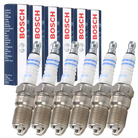 6x BOSCH 0242229655 HR8D+ Z&uuml;ndkerze f&uuml;r MERCEDES W124 190 W201 W463 W126 R107 R129 M103
