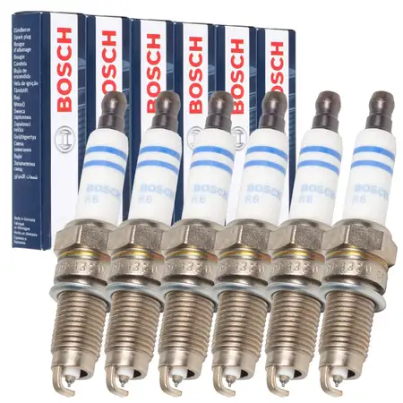 6x BOSCH 0242135510 Spark Plug for AUDI A3 8P, VW Golf 4, 5, R32, T5, and PORSCHE Cayenne 3.2