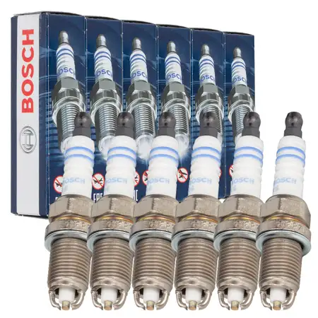 6x BOSCH FR7LDC+ 0242235668 Z&uuml;ndkerze f&uuml;r AUDI 100 80 A4 A6 A8 Cabrio Coupe 2.4 2.6 2.8 V6