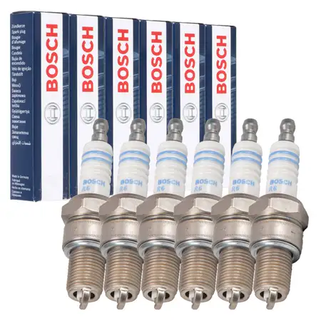 6x BOSCH WR8DC 0242229656 Z&uuml;ndkerze f&uuml;r VW LT 1 2.4i BMW E21 E30 E12 E28 E24 MERCEDES W123