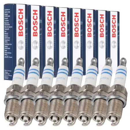 8x BOSCH FR7KPP332 0242235776 Z&uuml;ndkerze f&uuml;r BMW 5er E60 E61 6er E63 E64 7er E65-67 X5 N62