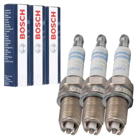 3x BOSCH FLR8LDCU+ 0242229654 Z&uuml;ndkerze f&uuml;r OPEL Agila A Corsa B C 1.0 54/58 PS
