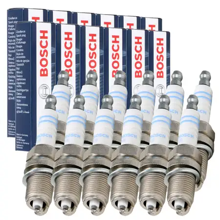 12x BOSCH 0242235666 FR7DC CNG LPG GAS Z&uuml;ndkerze f&uuml;r MERCEDES S-Klasse W140 C140 R129 M120