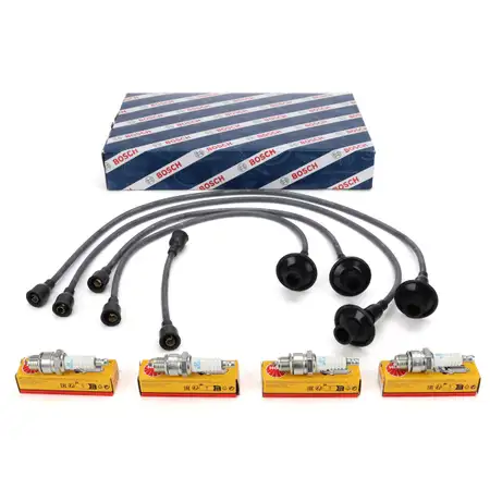 BOSCH 0986356370 Z&uuml;ndkabelsatz + 4x NGK 6422 Z&uuml;ndkerze f&uuml;r VW K&auml;fer 1200 1302 1303 34/50