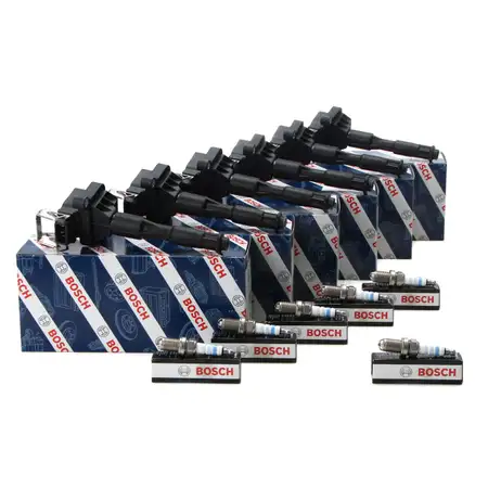 6x BOSCH Z&uuml;ndspule + 6x BOSCH FR78X Z&uuml;ndkerze f&uuml;r BMW 3er E36 E46 5er E39 7er E38 Z3 M52
