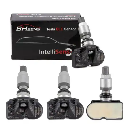 4x BH SENS HUF 73923450 SILBER Reifendrucksensor Radsensor RDKS f&uuml;r TESLA Model S 3 10 Y