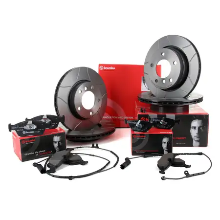 Brembo MAX LINE Bremsscheiben + Bel&auml;ge + Wako f&uuml;r BMW 3er 316-323i 318/320d vorne + hinten
