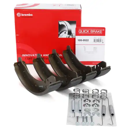 BREMBO Bremsbacken + Zubeh&ouml;r Satz f&uuml;r PORSCHE 924 2.0 hinten VW K&auml;fer vorne / hinten