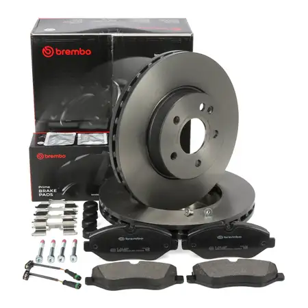 BREMBO Bremsscheiben + Bel&auml;ge + Sensor f&uuml;r MERCEDES V-Klasse Viano Vito W639 W447 vorne