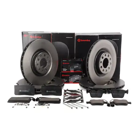 BREMBO Bremsscheiben + Bel&auml;ge + Sensor f&uuml;r ALFA ROMEO Giulia Stelvio 2.0 2.2D vorne hinten