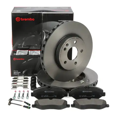 BREMBO Bremsscheiben + Bel&auml;ge Sensor f&uuml;r MERCEDES V-Klasse Viano Vito W639 W447 2,8t vorne