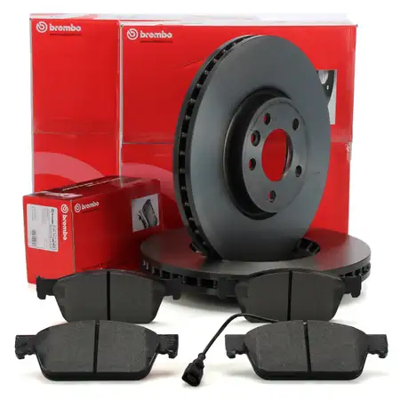 BREMBO Bremsscheiben + Bremsbel&auml;ge + Sensor f&uuml;r VW Multivan Transporter T5 T6 PR-2E4 vorne