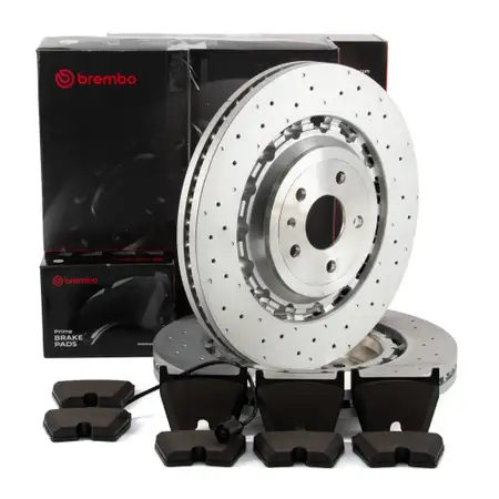 BREMBO Bremsscheiben + Bremsbel&auml;ge + Sensor f&uuml;r AUDI TTRS FV 400 PS PR-1LU/1ZK vorne