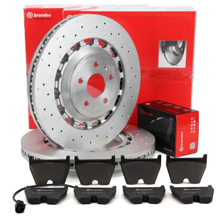 BREMBO Bremsscheiben + Bremsbel&auml;ge + Sensor f&uuml;r AUDI RS3 8V 400 PS PR-Nr. 4P1 vorne