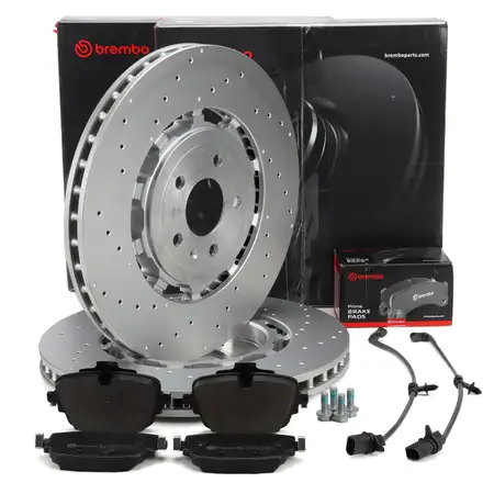BREMBO Bremsscheiben + Bremsbel&auml;ge + Sensor f&uuml;r AUDI RS6 C8 RS7 4K RSQ8 4M 600/630 hinten