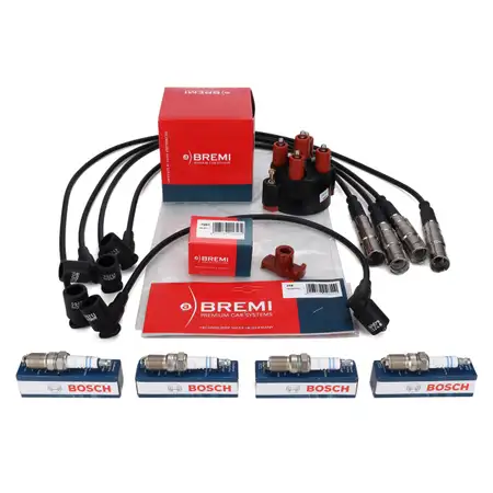 BREMI Verteilerkappe Finger Kabelsatz 4x BOSCH Z&uuml;ndkerze f&uuml;r MERCEDES W201 W461 W463 M102