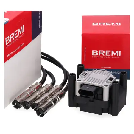 BREMI Z&uuml;ndspule + Kabelsatz f&uuml;r VW Golf 5 Passat B5 B6 A4 1.6 T5 Ibiza Fabia 2.0