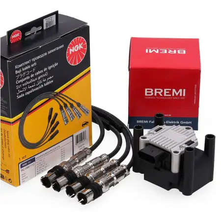BEMI Z&uuml;ndspule + NGK Kabelsatz f&uuml;r VW Golf 6 Polo 5 Touran AUDI A1 8X A3 8P 1.2 TSI 86/105