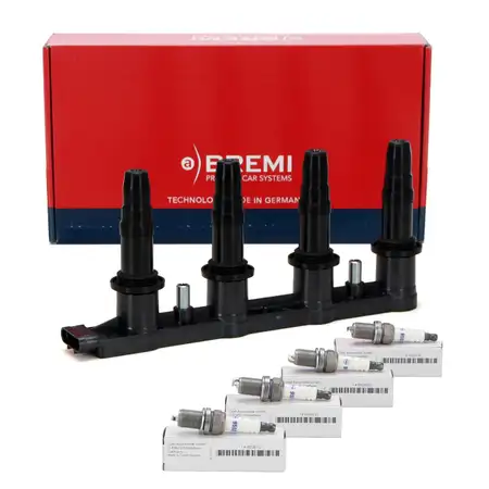BREMI Z&uuml;ndspule + 4x ORIGINAL OPEL Z&uuml;ndkerze f&uuml;r Astra J Corsa D E Insignia A Zafira C 1.4
