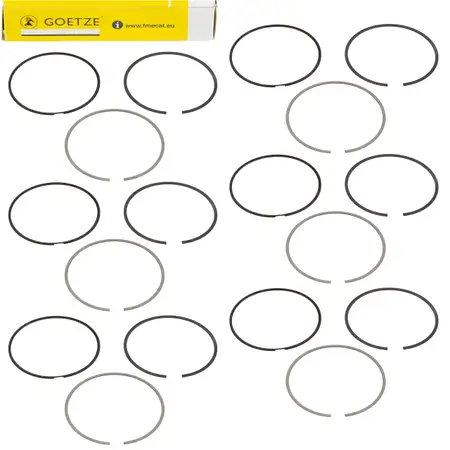 6x GOETZE 08-439200-00 Kolbenringsatz f&uuml;r PORSCHE 997 3.8 GT3 / RS 435/450 PS M 97.77 / R