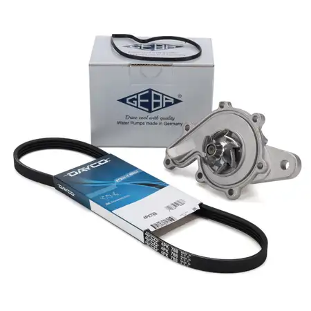 GEBA Wasserpumpe + DAYCO 4PK788 Keilrippenriemen f&uuml;r SMART City-Coupe ForTwo 450