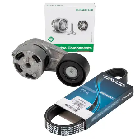 DAYCO V-ribbed belt + INA belt tensioner for BMW 1 Series F20, F21, 3 Series F30, F31 N13 102&ndash;177 hp