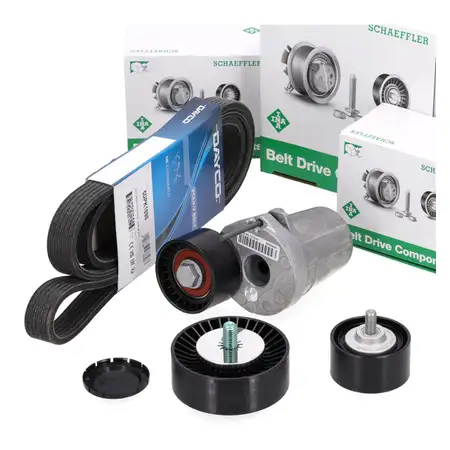 DAYCO 6DPK1698 V-ribbed belt + SNR tensioner + pulleys for BMW E81-88, E90-93, N47, N57