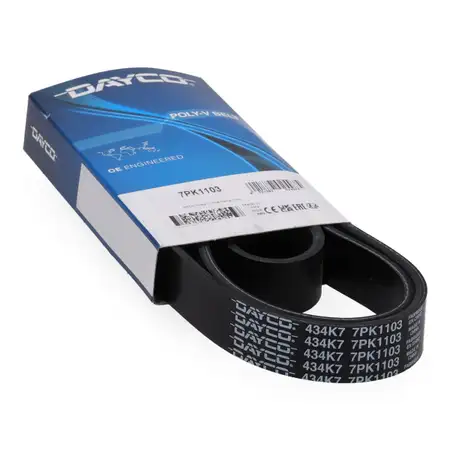 DAYCO 7PK1103 V-ribbed belt for BMW 1 Series E81-88 and 3 Series E90-93 (N43, N45, N46) with air conditioning