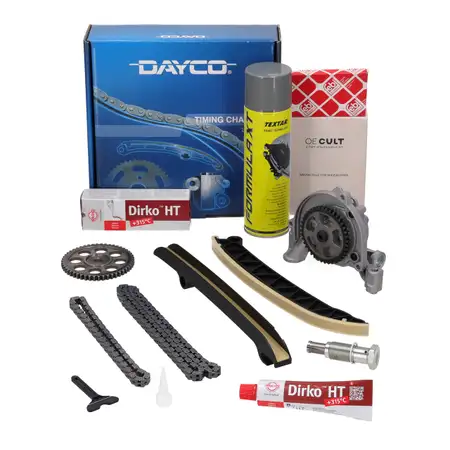DAYCO / febi Steuerkettensatz + &Ouml;lpumpe f&uuml;r VW Golf 6 Polo 5 Touran A1 8X A3 8P 1.2 TSI