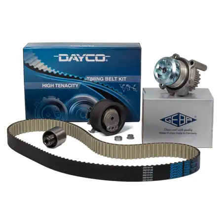 DAYCO Zahnriemensatz + GEBA Wasserpumpe f&uuml;r VW Golf 5 Passat B6 Polo 9N Touran 1.4-2.0 TDI