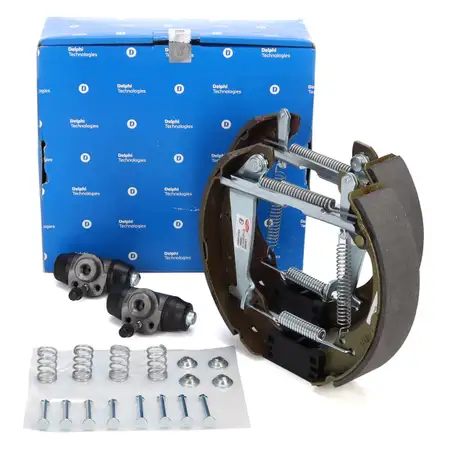 DELPHI KP850 Bremsbacken + Bremszylinder Satz f&uuml;r VW Golf 3 Polo 3 4 5 Up Mii Ibia Fabia