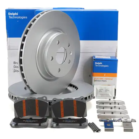 DELPHI Bremsen Set Bremsscheiben + Bremsbel&auml;ge f&uuml;r TESLA Model S 5YJS 10 5YJX vorne