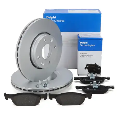 DELPHI Bremsscheiben + Bremsbel&auml;ge f&uuml;r RENAULT Clio 4 Zoll DACIA Logan 2 Sandero 2 vorne